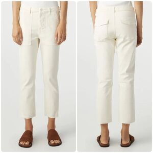 AMO Easy Army Trouser Relaxed Crop Straight Pant In Bone Size 24